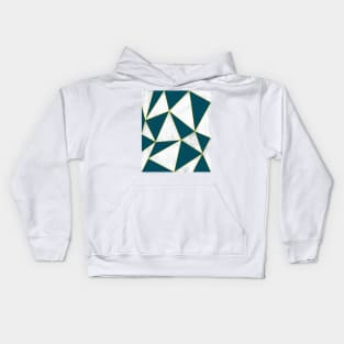 Its Getting Colder // Abstract Geometric Blue and White Pattern Kids Hoodie